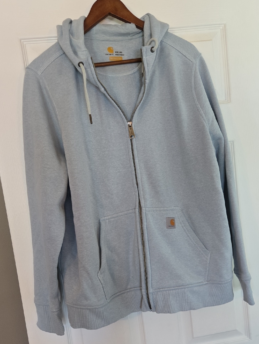 Carhartt Pale Blue Full-Zip Hooded Sweatshirt